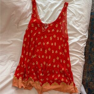 Free People Red Floral Sleeveless dress